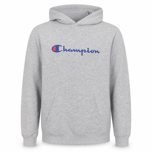 Champion Men's Grey Pullover Hoodie Large Graphic Logo Sports Style