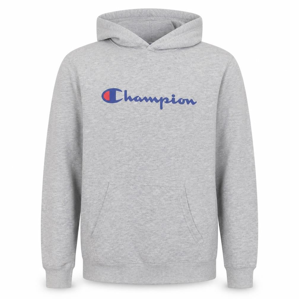 Champion Men's Grey Pullover Hoodie Large Graphic Logo Sports Style