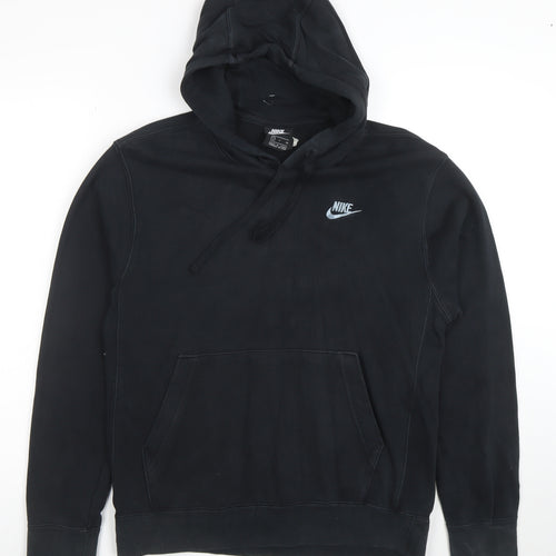 Nike Mens Black Pullover Hoodie Size S Regular Fit Fleece Sweatshirt