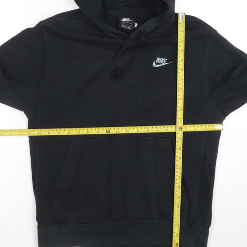 Nike Mens Black Pullover Hoodie Size S Regular Fit Fleece Sweatshirt