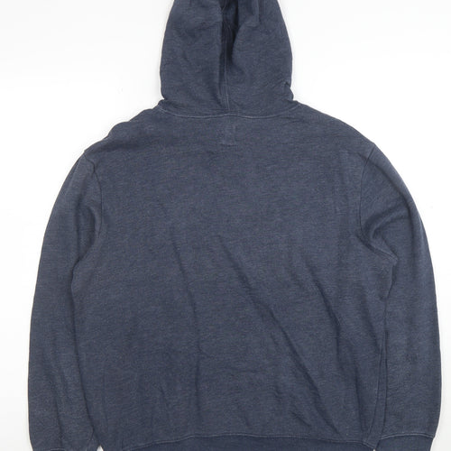 GAP Men’s Blue Pullover Logo Hoodie M Fleece Regular Fit