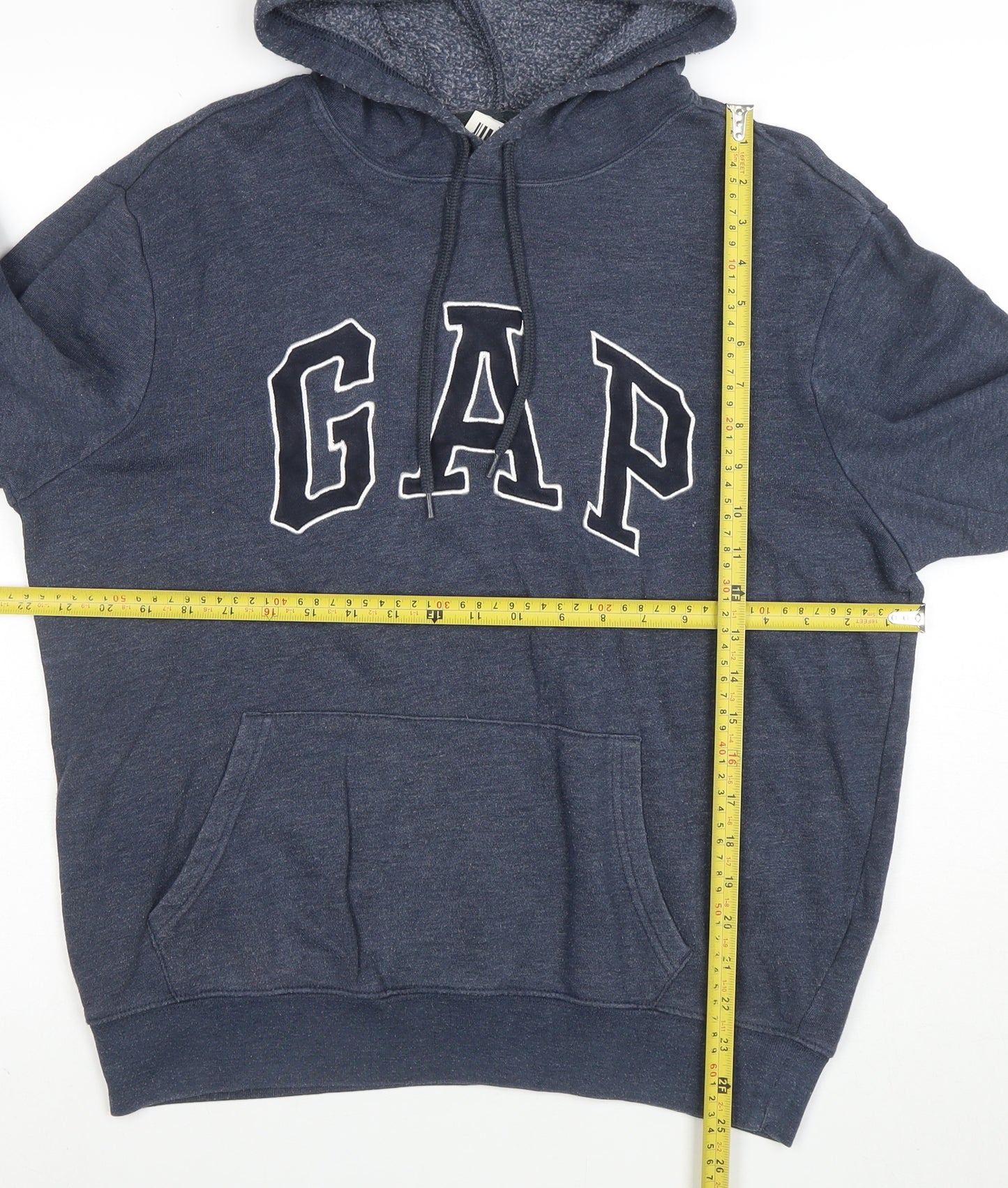 GAP Men’s Blue Pullover Logo Hoodie M Fleece Regular Fit