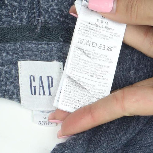 GAP Men’s Blue Pullover Logo Hoodie M Fleece Regular Fit