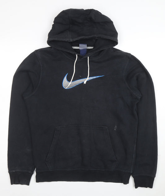 Nike Men's Black Pullover Hoodie S Regular Fit Graphic Logo