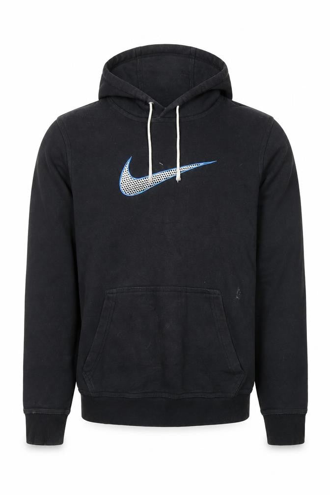 Front view of Nike Men's Black Pullover Hoodie S Regular Fit Graphic Logo