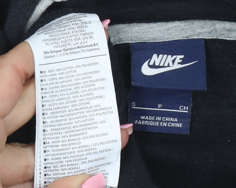 Nike Men's Black Pullover Hoodie S Regular Fit Graphic Logo