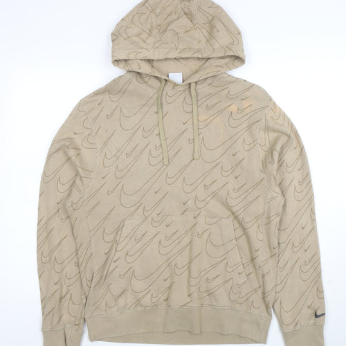 Nike Men's Beige Pullover Hoodie Small Graphic Sportswear