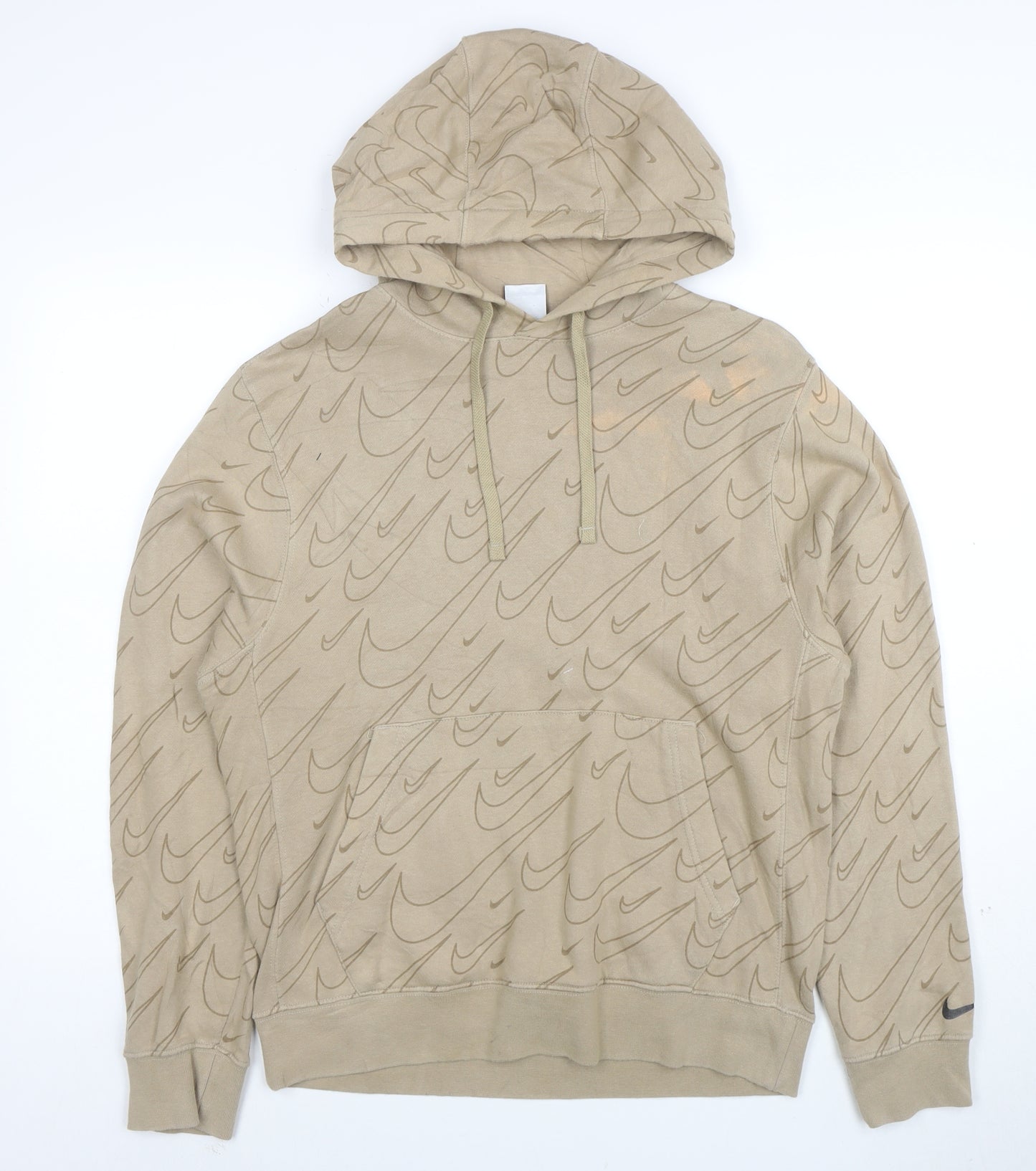 Nike Men's Beige Pullover Hoodie Small Graphic Sportswear