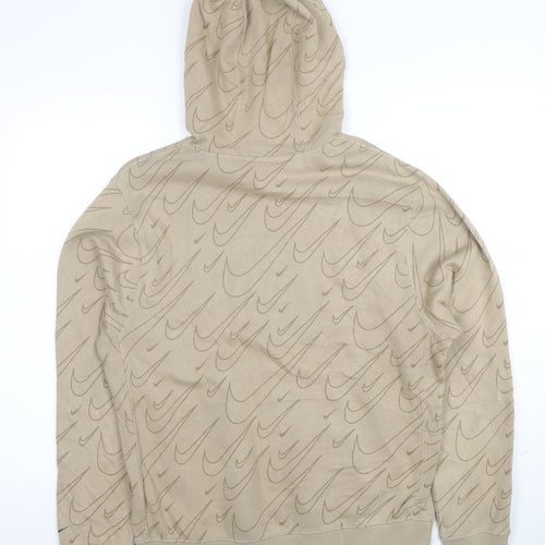 Nike Men's Beige Pullover Hoodie Small Graphic Sportswear