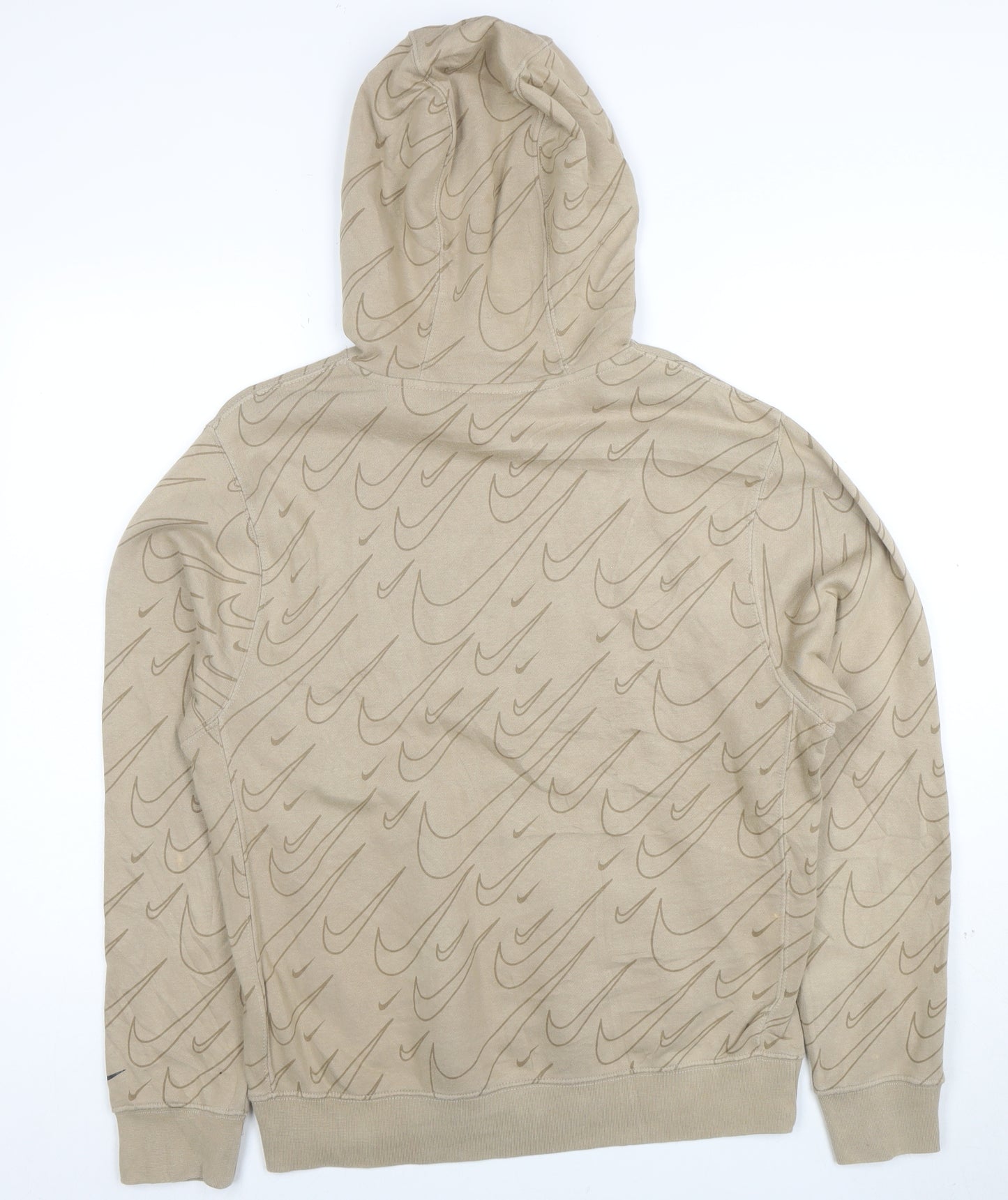 Nike Men's Beige Pullover Hoodie Small Graphic Sportswear