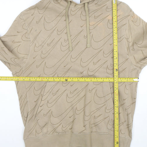 Nike Men's Beige Pullover Hoodie Small Graphic Sportswear