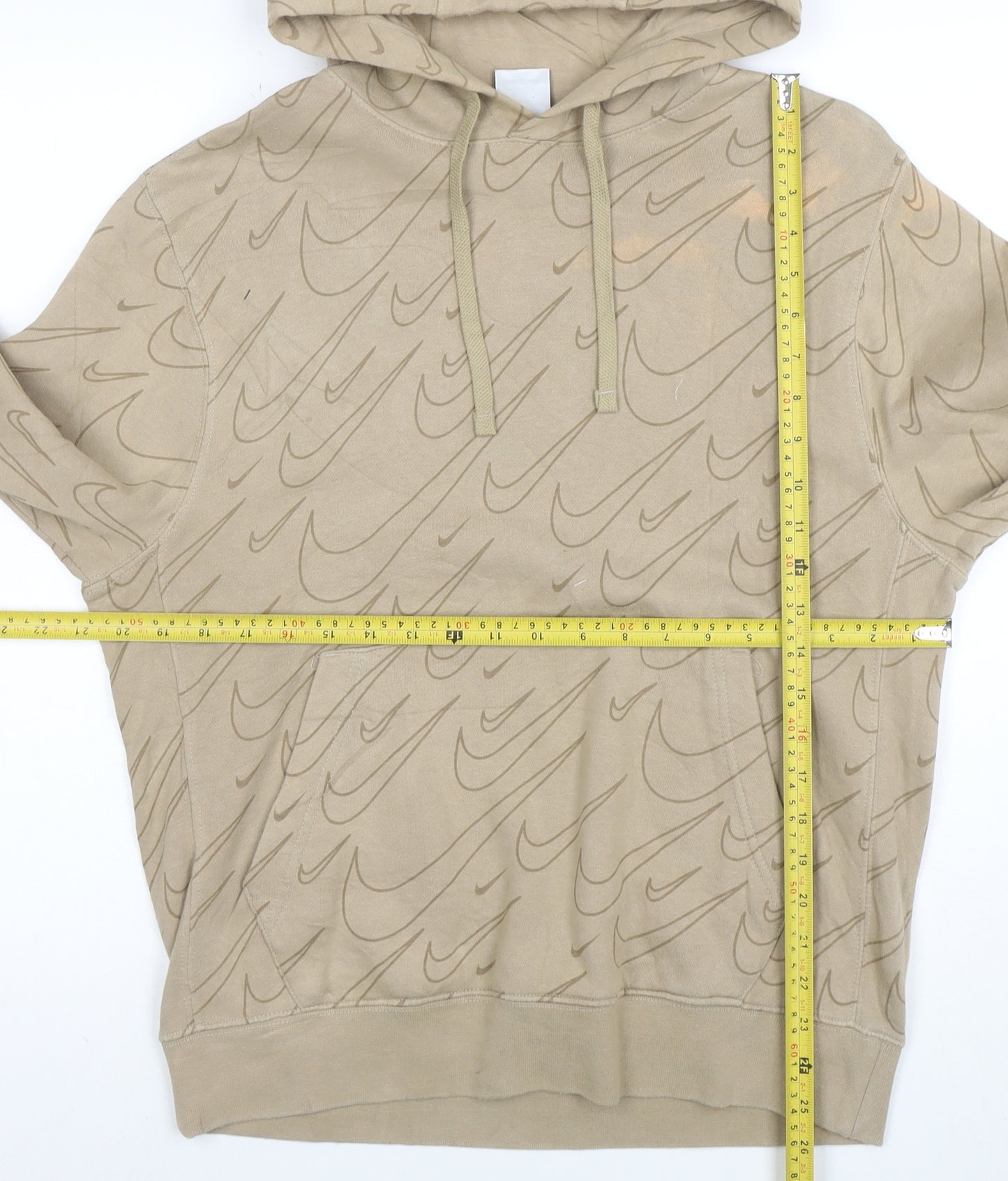 Nike Men's Beige Pullover Hoodie Small Graphic Sportswear