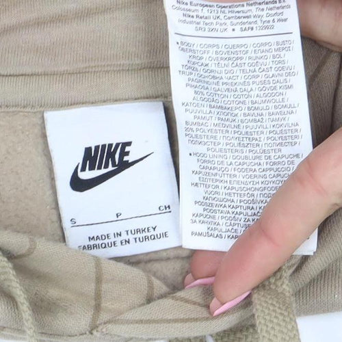 Nike Men's Beige Pullover Hoodie Small Graphic Sportswear