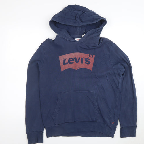 Levi's Men's Blue Graphic Logo Cotton Pullover Hoodie Size S