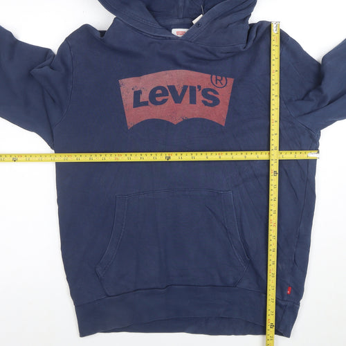 Levi's Men's Blue Graphic Logo Cotton Pullover Hoodie Size S