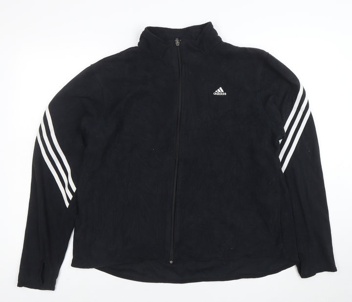 adidas Womens Black XL Full Zip Sports Jacket