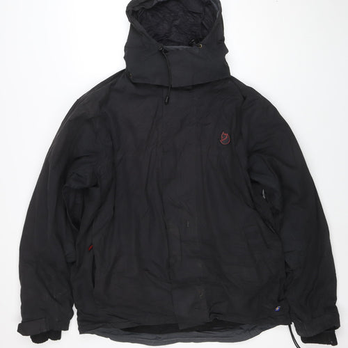 Fjällräven Men's Black M Hooded Windbreaker Jacket Polyester Waterproof