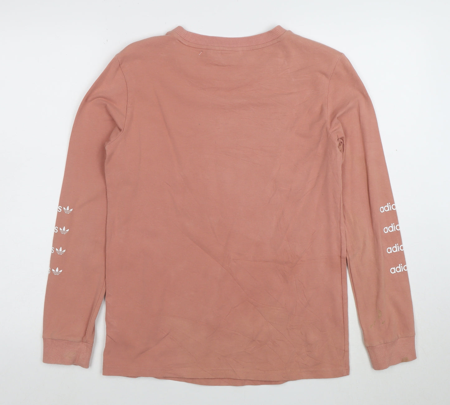 Adidas Women’s Pink Long Sleeve Crew Neck Cotton T-Shirt S