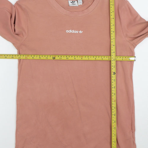 Adidas Women’s Pink Long Sleeve Crew Neck Cotton T-Shirt S