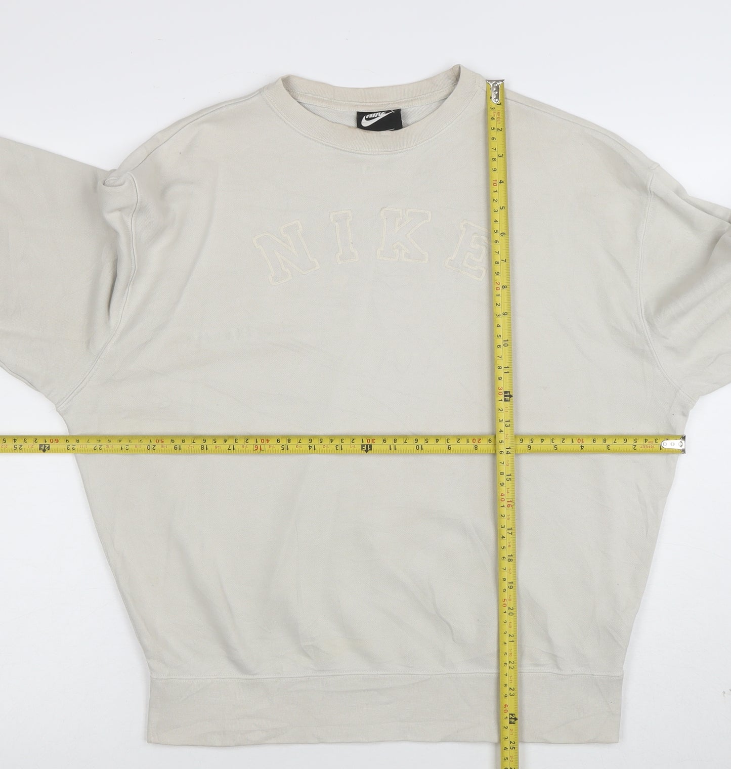 Nike Womens Beige Small Pullover Crew Neck Sweatshirt