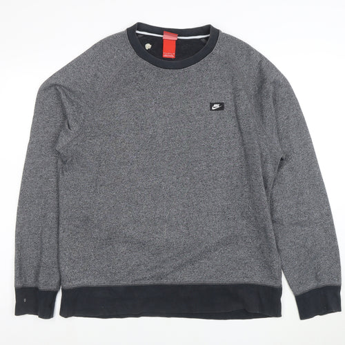 Nike Men's Grey Crew Neck Long Sleeve Sports Sweatshirt L