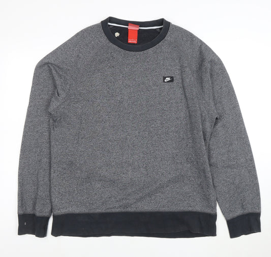 Nike Men's Grey Crew Neck Long Sleeve Sports Sweatshirt L
