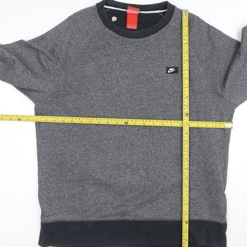 Nike Men's Grey Crew Neck Long Sleeve Sports Sweatshirt L