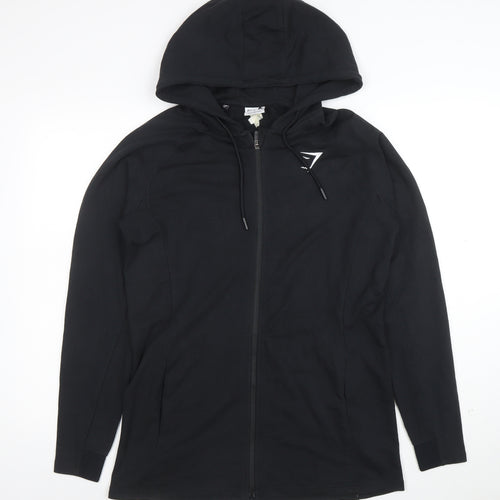 Gymshark Men's Black Full Zip Slim Fit Hoodie Size S