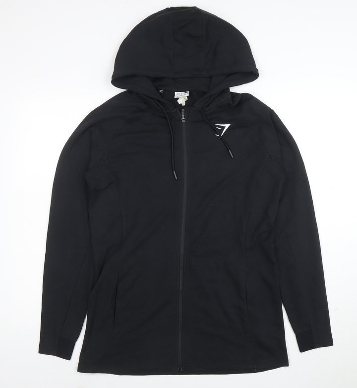 Gymshark Men's Black Full Zip Slim Fit Hoodie Size S
