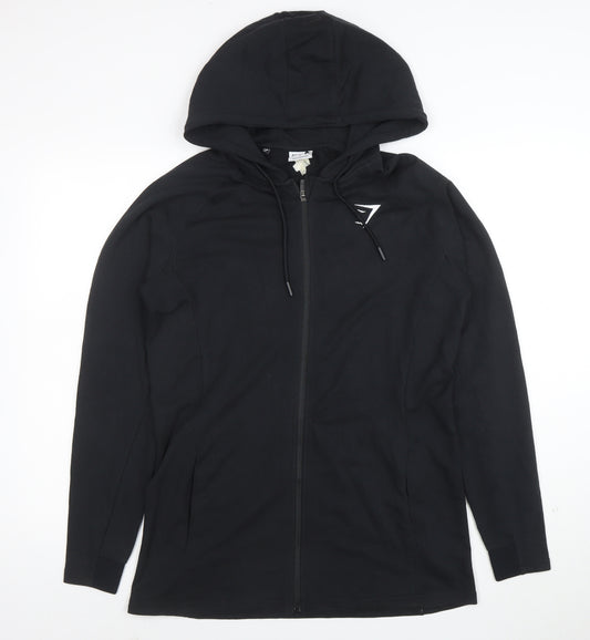 Gymshark Men's Black Full Zip Slim Fit Hoodie Size S