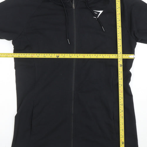 Gymshark Men's Black Full Zip Slim Fit Hoodie Size S