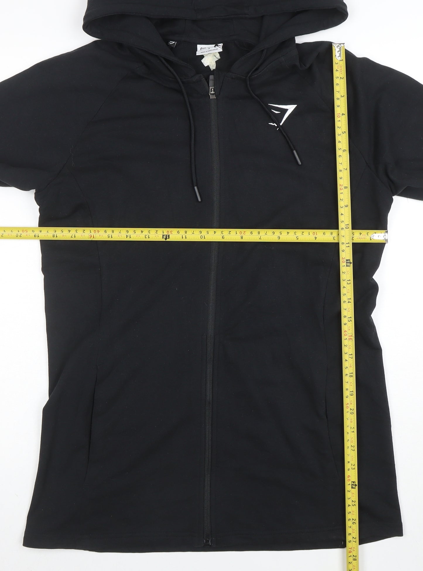 Gymshark Men's Black Full Zip Slim Fit Hoodie Size S