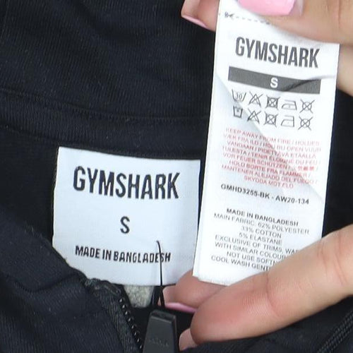 Gymshark Men's Black Full Zip Slim Fit Hoodie Size S