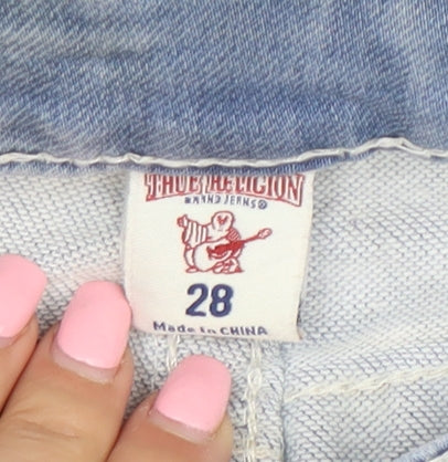 True Religion Womens Blue Size 28 Mid Rise Straight Jeans