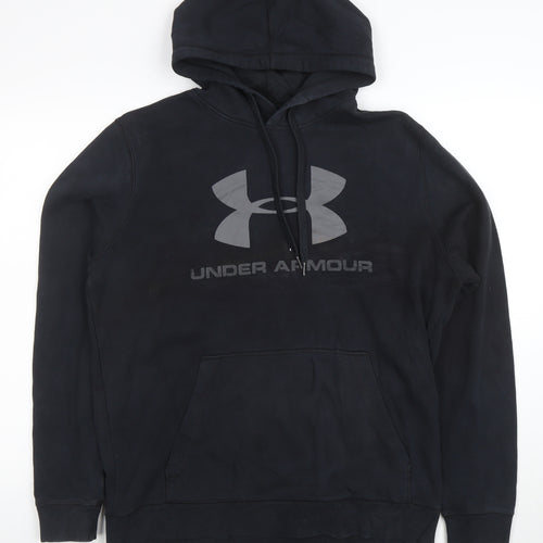 Under Armour Women Black L Pullover Hoodie Logo Design ColdGear