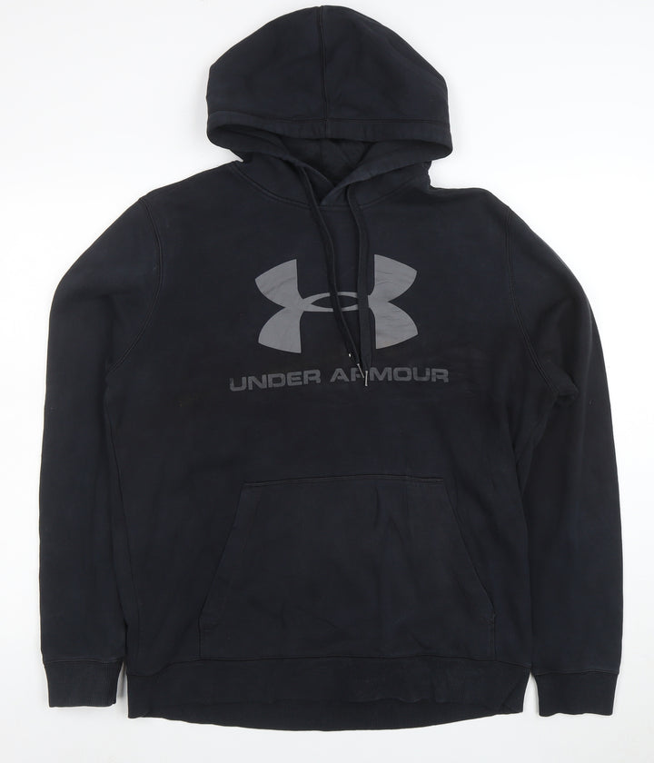 Under Armour Women Black L Pullover Hoodie Logo Design ColdGear