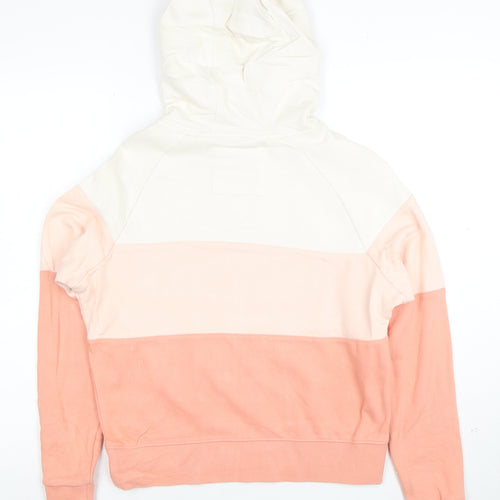 Diesel Womens XS Colourblock Hoodie in Cream and Peach
