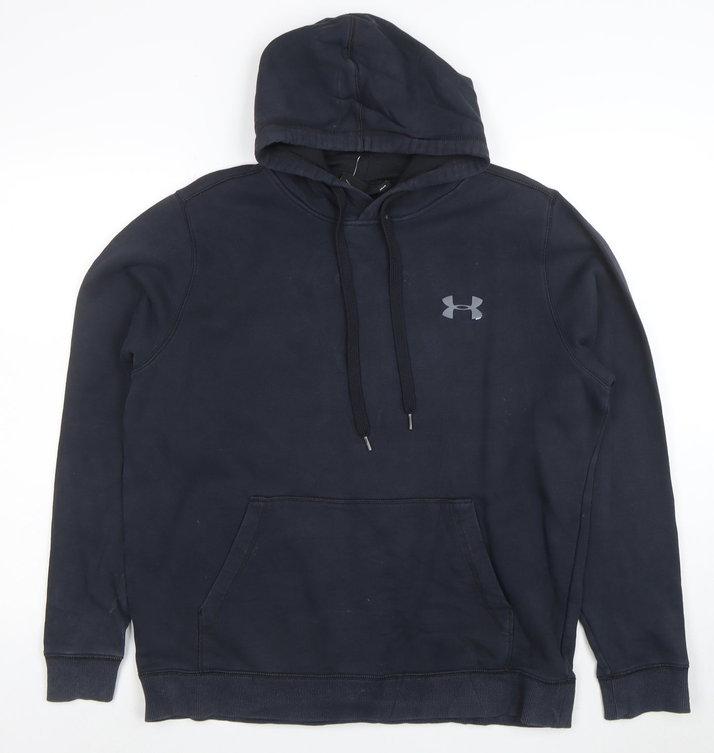 Under Armour Womens Black Pullover Hoodie L Cotton Blend Logo Detail