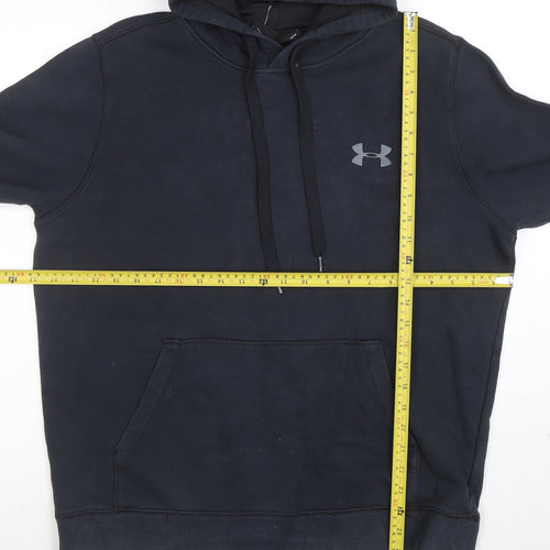 Under Armour Womens Black Pullover Hoodie L Cotton Blend Logo Detail