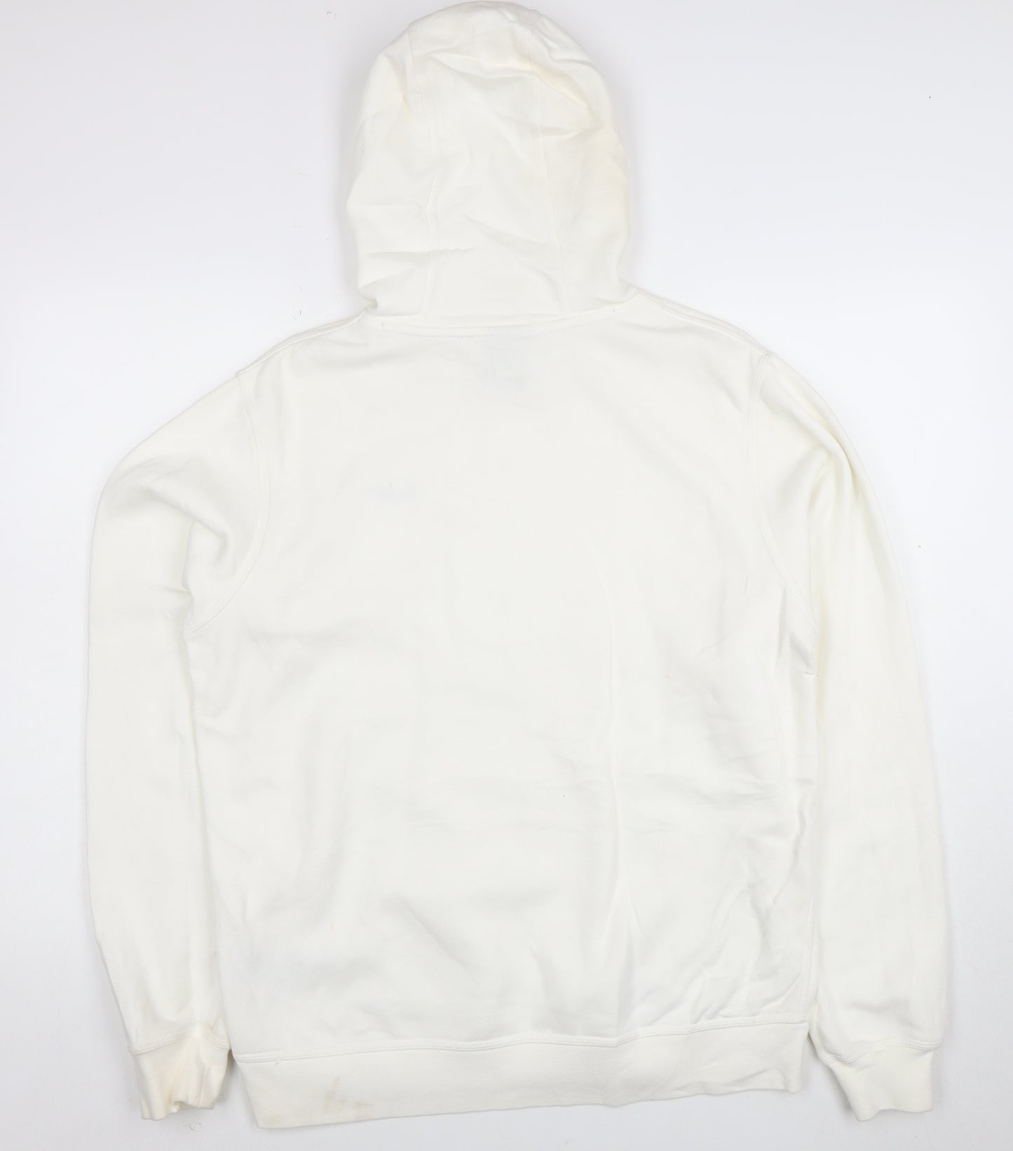 Nike Women White Pullover Hoodie L Drawstring Kangaroo Pocket Casual