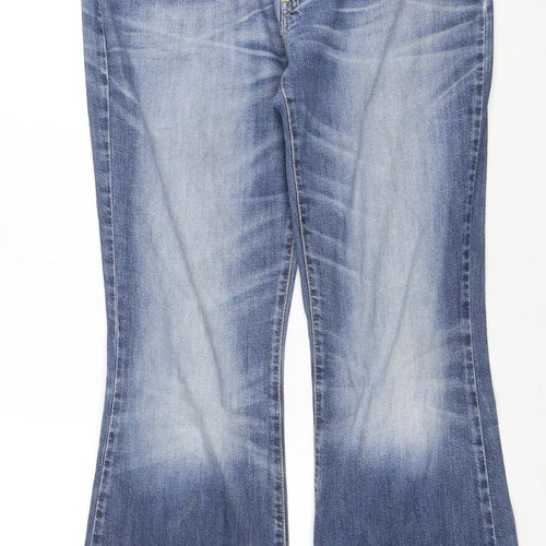 Levi’s Women Blue Flared Jeans Size 12 Regular Denim Mid Rise