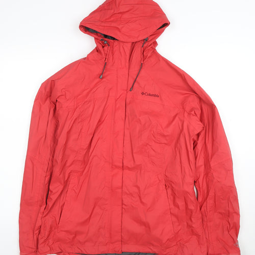 Columbia Womens Red L Waterproof Hooded Rain Jacket L
