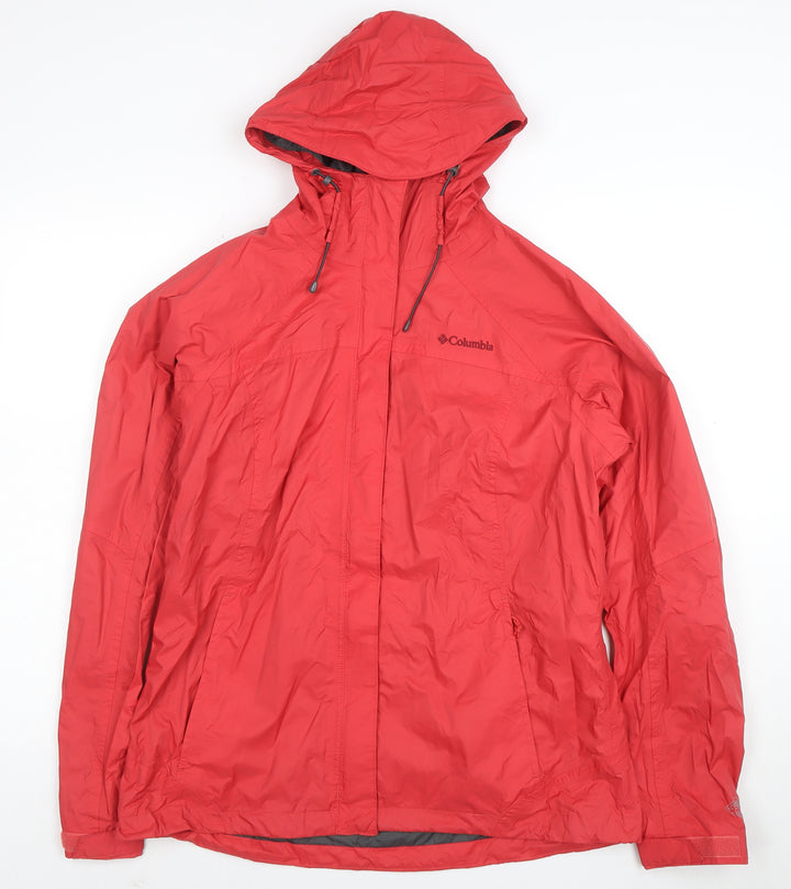 Columbia Womens Red L Waterproof Hooded Rain Jacket L