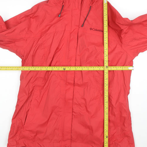 Columbia Womens Red L Waterproof Hooded Rain Jacket L