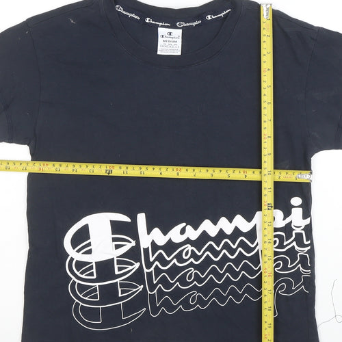 Champion Womens Black Medium Basic Cotton T-Shirt