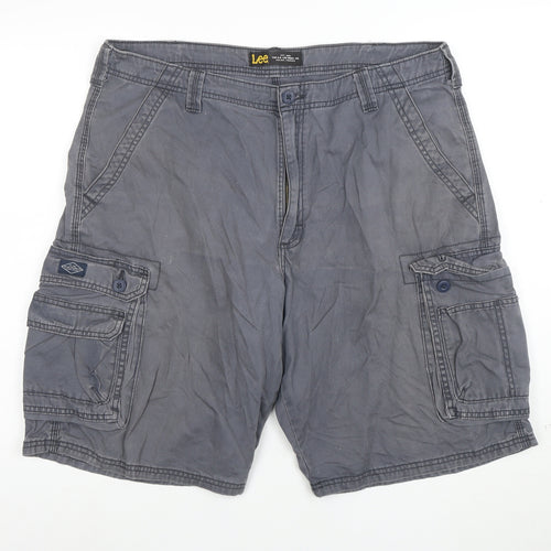 Lee Men's Grey 38 Cargo Cotton Shorts Casual Workwear