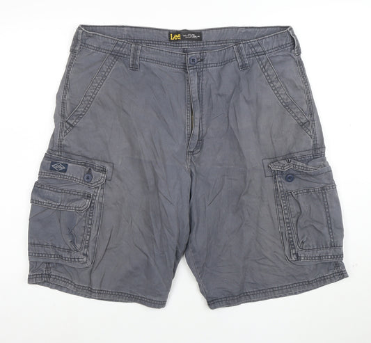 Lee Men's Grey 38 Cargo Cotton Shorts Casual Workwear