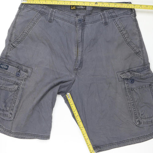 Lee Men's Grey 38 Cargo Cotton Shorts Casual Workwear