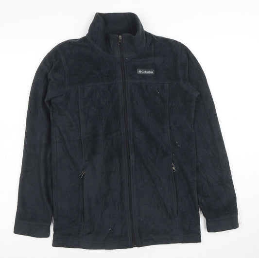 Columbia Boys Black Fleece Full Zip Jacket Size L Warm Outdoor Layer