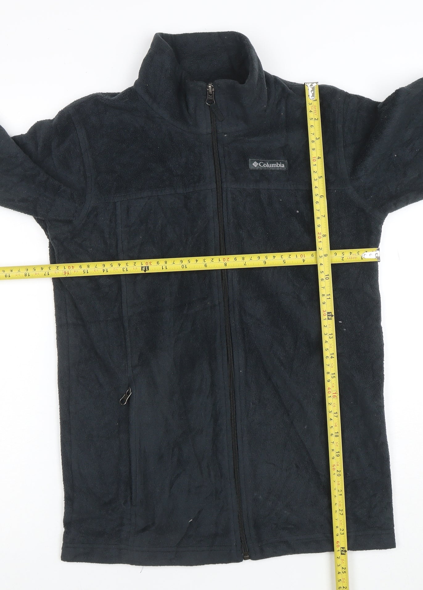 Columbia Boys Black Fleece Full Zip Jacket Size L Warm Outdoor Layer